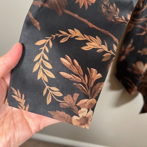 Soft Surroundings Shape Drape Faux Suede Jacket Floral Large Black Brown - Picture 7 of 10